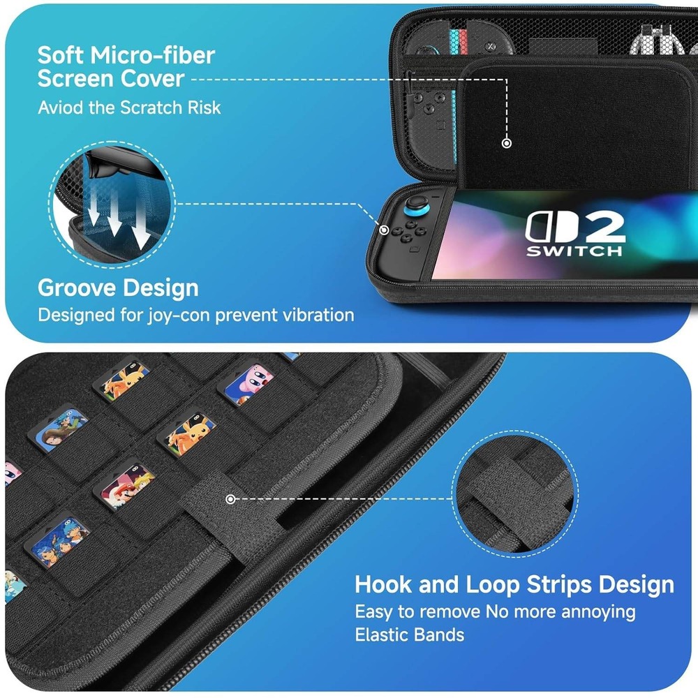 Switch Carrying Case Protective Hard Shell Travel Pouch For Console, Accessories - Picture 6 of 9